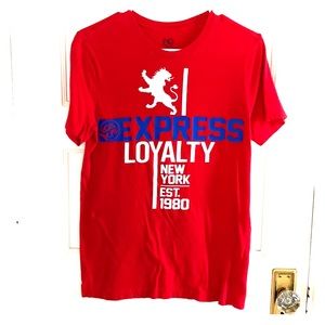 Express men’s small red graphic lion print t shirt Y2K mall prep